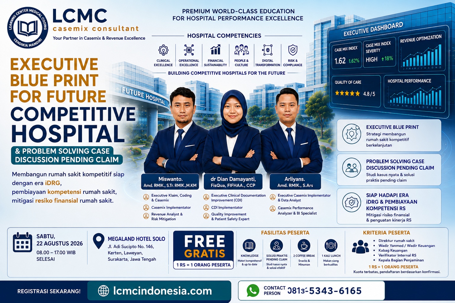 Workshop Executive Blue Print for Future Competitive Hospital Berbasis Artificial intelligence (AI) & Problem Solving Case Discussion Pending Claim